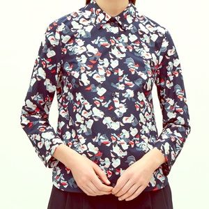 COS blue floral boxy shirt